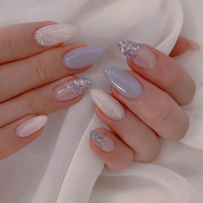 Aurora Glow – Nude Pink Ombré Press-On Nails