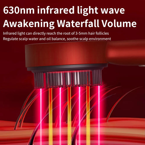 Electric Hair Regrowth Brush with Infrared Light Acupoint Scalp Massage Anti Hair Loss Liquid Oil Applicator Hair Care
