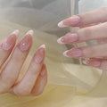 Aurora Glow – Nude Pink Ombré Press-On Nails