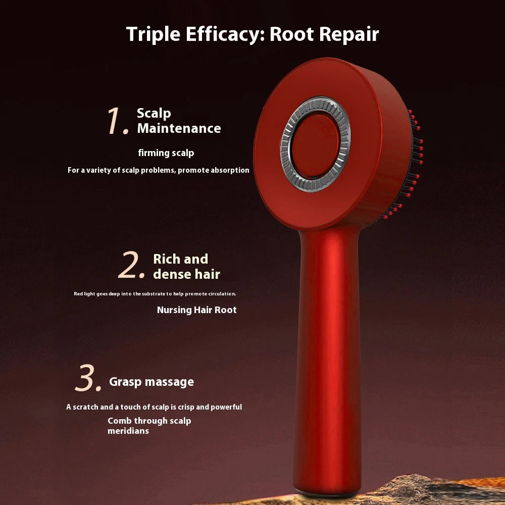 Electric Hair Regrowth Brush with Infrared Light Acupoint Scalp Massage Anti Hair Loss Liquid Oil Applicator Hair Care