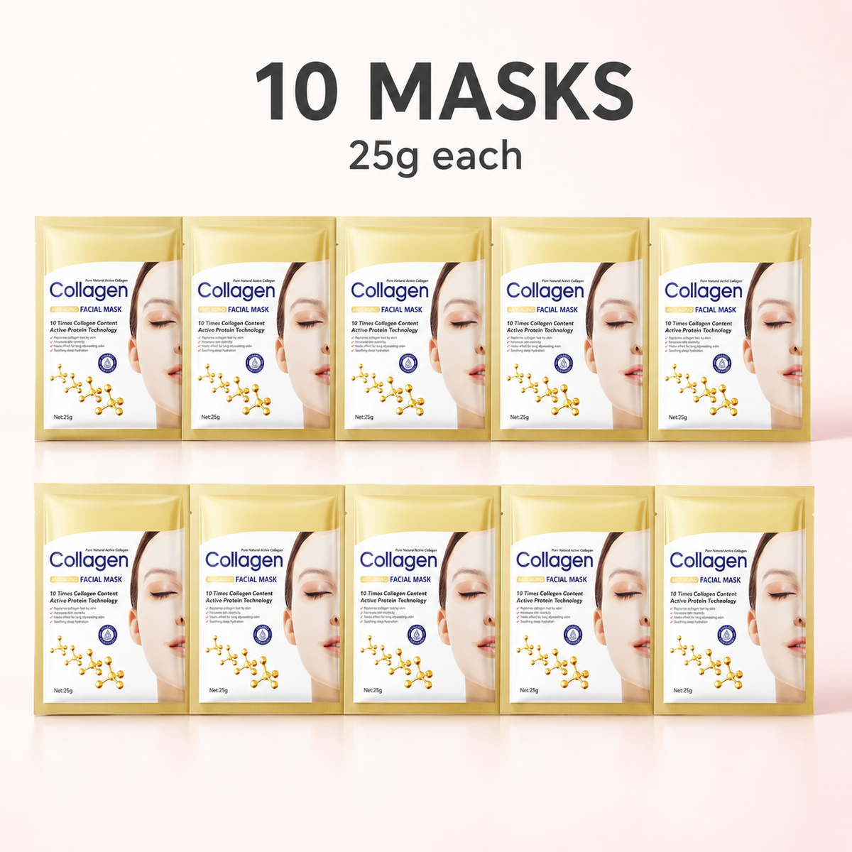 CollaGlow – Ritual Set with 10 facial masks at 25g each | Glow Vanta