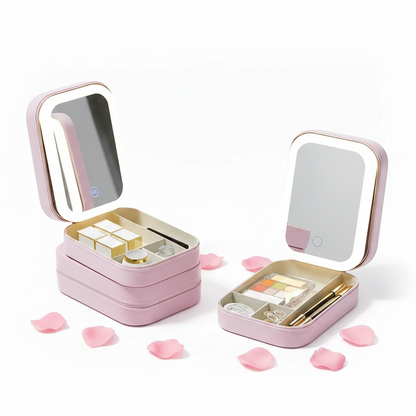 GlowCase – pink and white travel make-up cases with illuminated mirrors | Glow Vanta