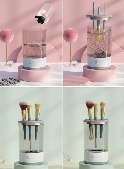 GlowClean Spin – four-step brush washing and drying demonstration | Glow Vanta