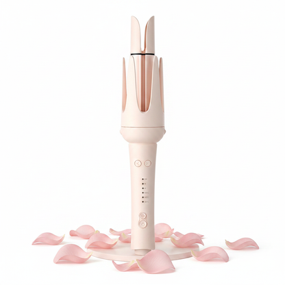 GlowCurl Pro – automatic rotating hair curler in soft pink | Glow Vanta