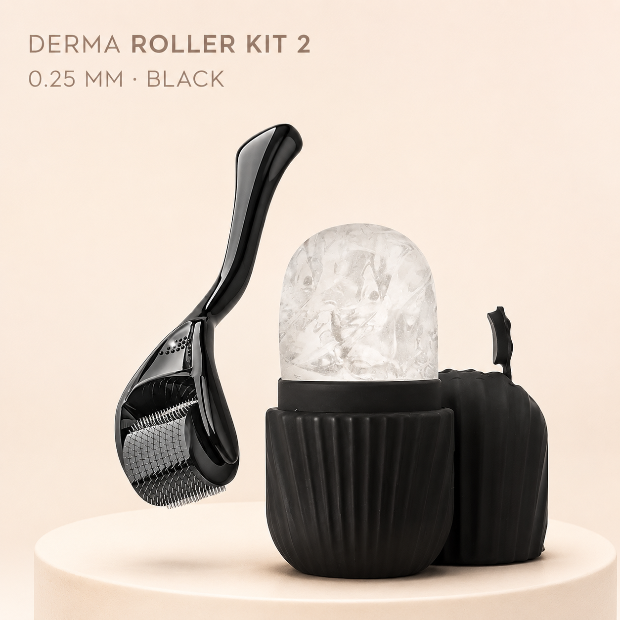 GlowIce Derma Roller Kit 2 0.25 mm Black premium variant