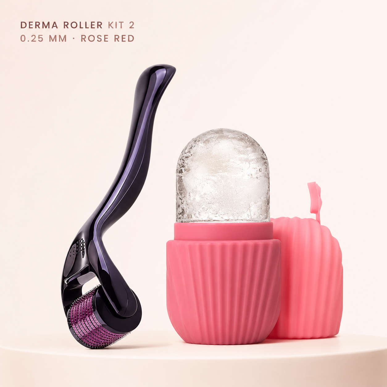 GlowIce Derma Roller Kit 2 0.25 mm Rose Red premium variant