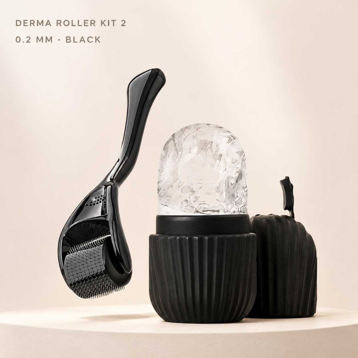 GlowIce Derma Roller Kit 2 0.2 mm Black premium variant