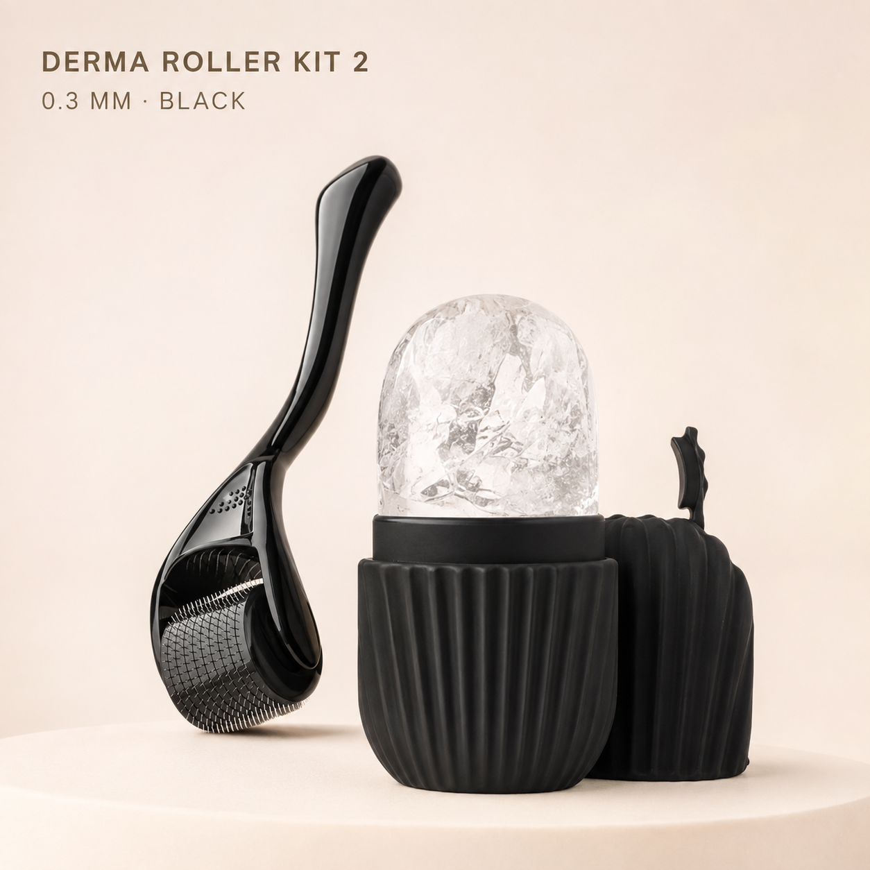 GlowIce Derma Roller Kit 2 0.3 mm Black premium variant