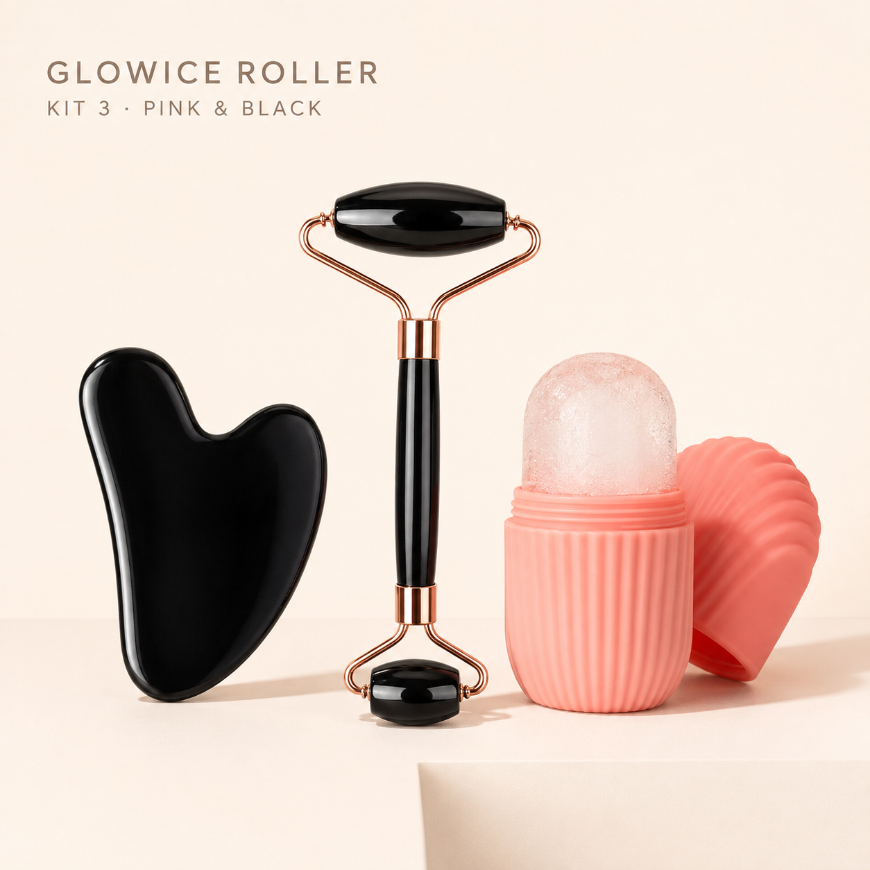 GlowIce Roller Kit 3 Pink and Black premium variant