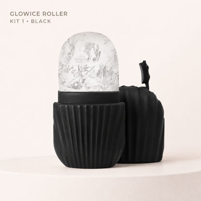 GlowIce Roller – Kit 1 black ice roller with protective cover | Glow Vanta