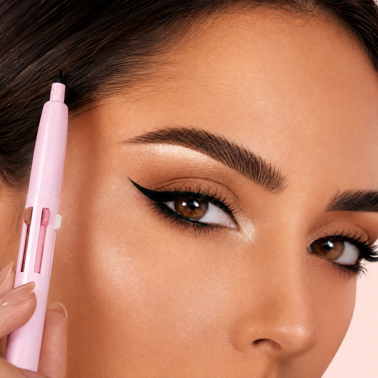 GlowLine 4-in-1 — resultado definido nos olhos e sobrancelhas, fundo suave