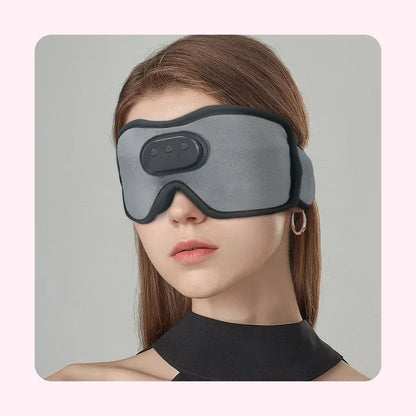 3D Blackout Sleep Mask with built-in headphones, worn