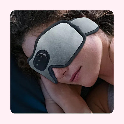 Close-up of the 3D sleep mask with thin built-in speaker