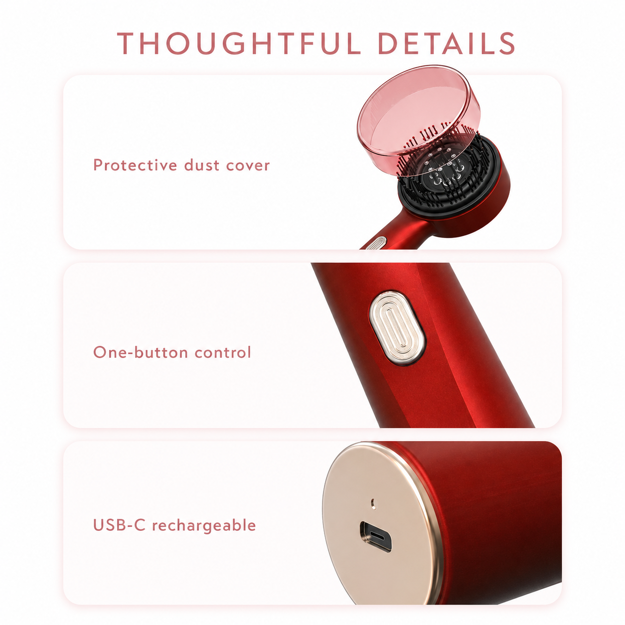 RadiScalp protective cover control and USB-C charging