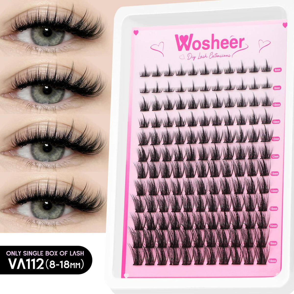 Salon Lash Lift Kit – VA112 8–18 mm cluster lash tray | Glow Vanta