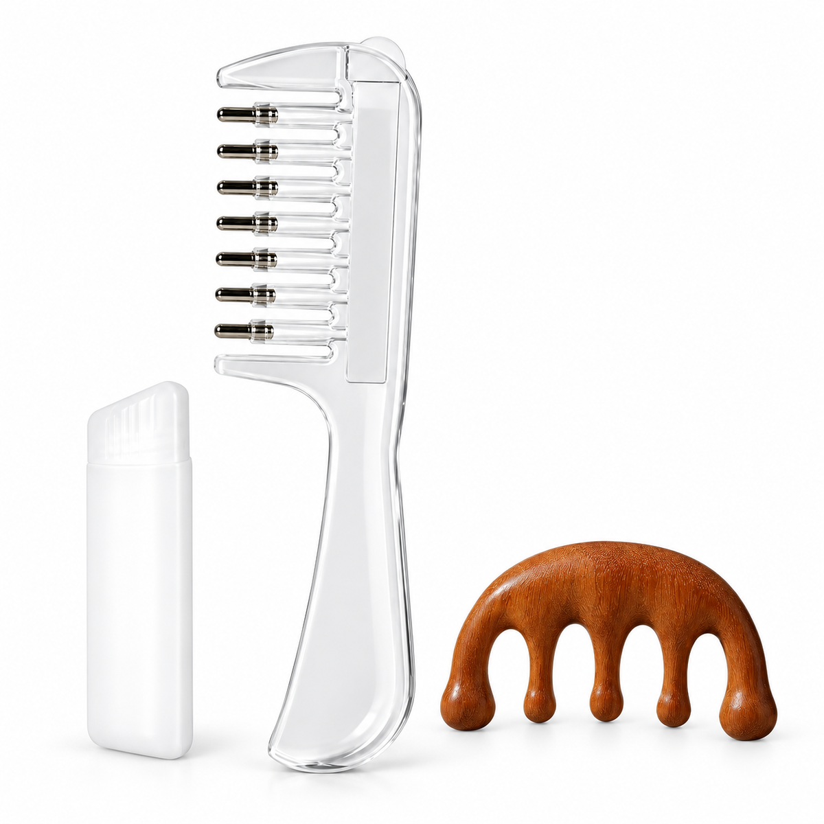 ScalpFlow oil applicator comb with wooden massage comb kit